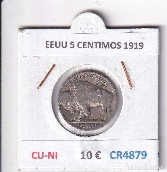 Old Coins of America: CR4879 MONEDA EEUU 5 CENTIMOS 1919 CU-NI