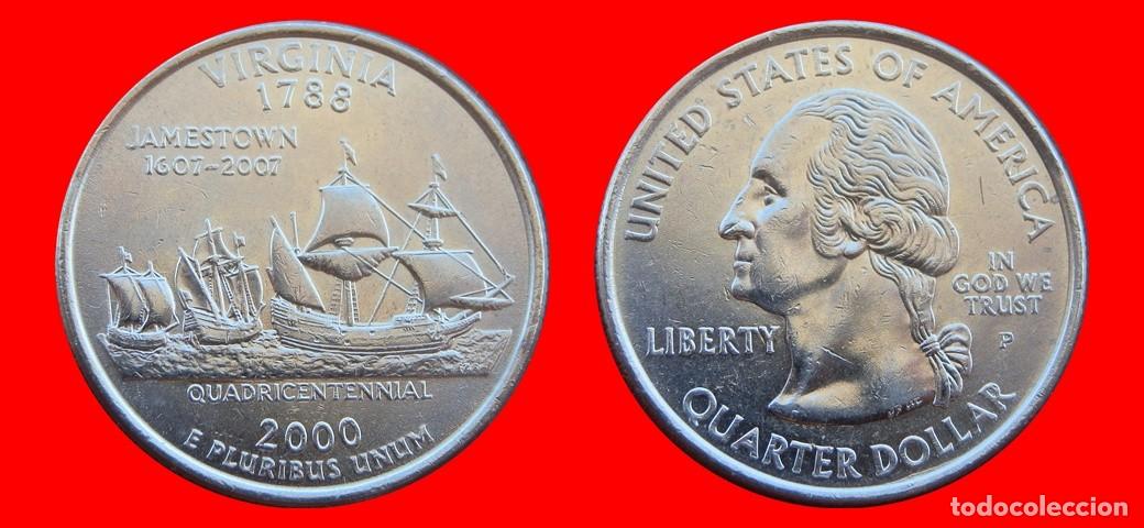 Monedas antiguas de Am&eacute;rica: 25 CENTAVOS QUARTER 2000-P VIRGINIA SIN CIRCULAR USA-9765SC