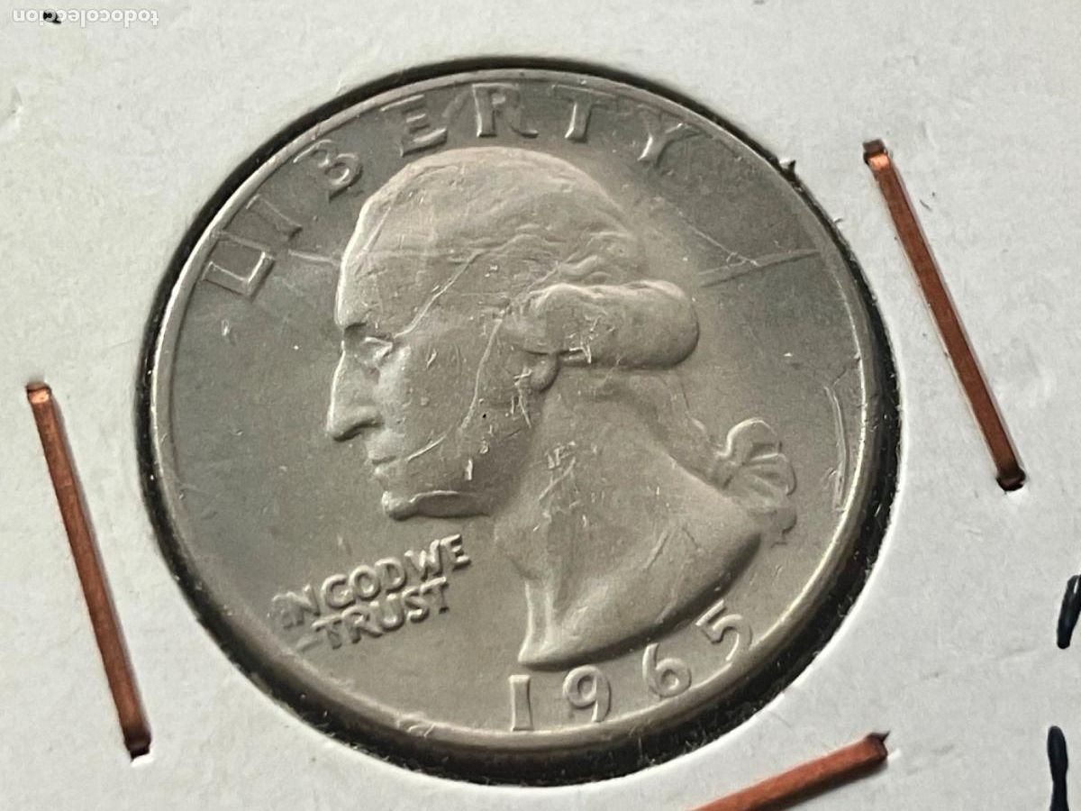 Monedas antiguas de Am&eacute;rica: Moneda Estados Unidos Washington Eagle 1965 - 25 centavos Washington Quarter