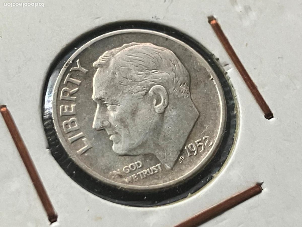 Monedas antiguas de Am&eacute;rica: Dime Roosevelt plata Estados Unidos 1951