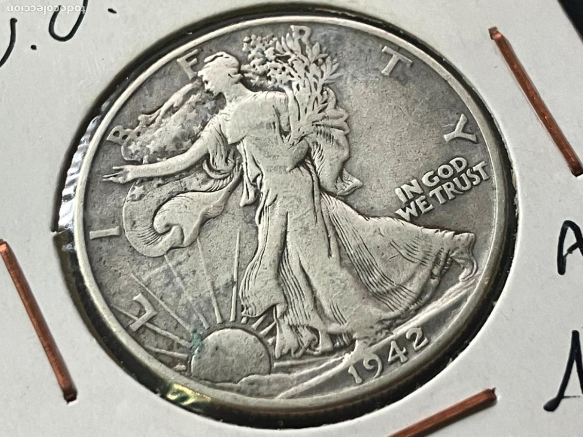Monedas antiguas de Am&eacute;rica: Moneda Estados Unidos Liberty Eagle 1942 - Medio Dolar plata Half Dollar