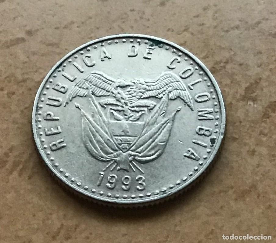 Monedas antiguas de Am&eacute;rica: 50 pesos de Colombia. A&ntilde;o 1993