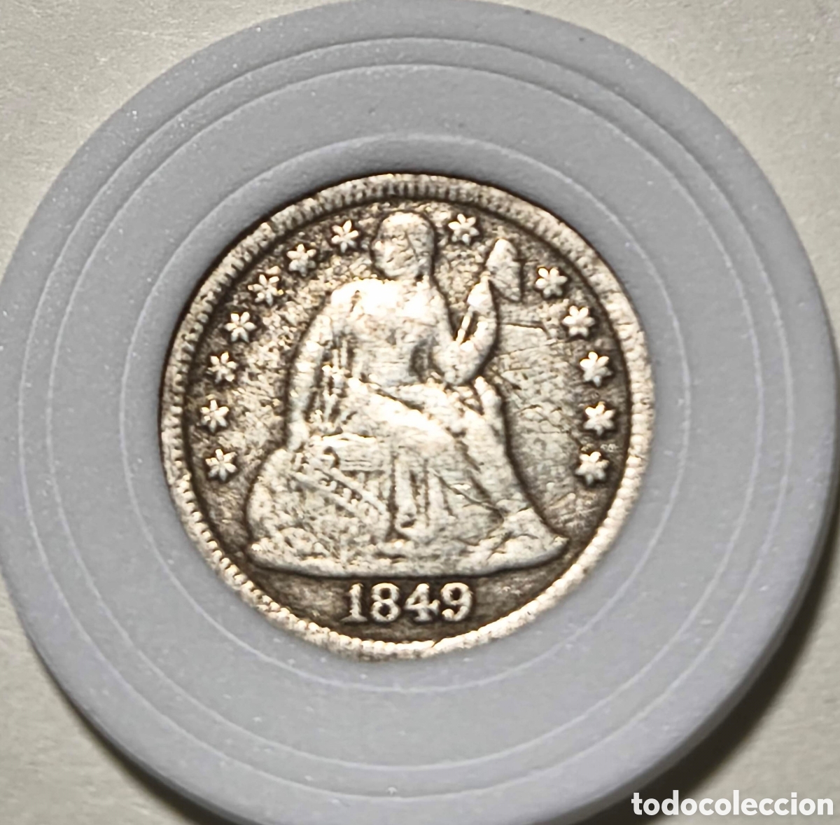 Monedas antiguas de Am&eacute;rica: EEUU. 1849. 1 dime. MBC