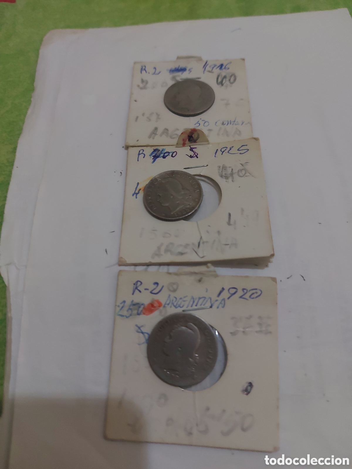 Moedas antigas da Am&eacute;rica: 3 monedas de Argentina