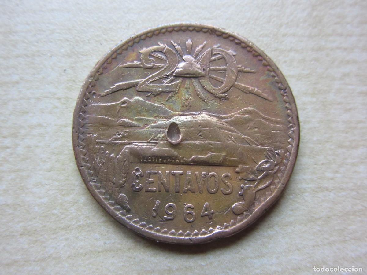 Monnaies anciennes d'Am&eacute;rique: Bonita moneda de 20 centavos de M&eacute;jico 1964