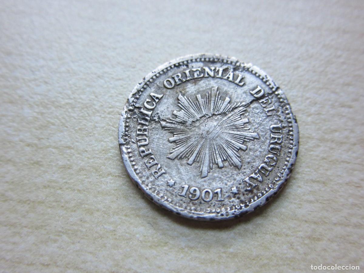 Monnaies anciennes d'Am&eacute;rique: Moneda de 1 cent&eacute;simo de Rep&uacute;blica Oriental del Uruguay Fechada 1901