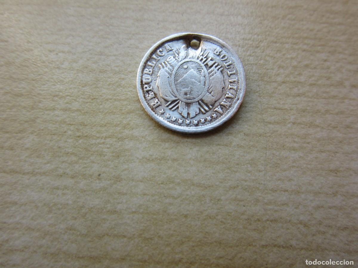 Monedas antiguas de Am&eacute;rica: 5 c&eacute;ntimos de plata de la Rep&uacute;blica Boliviana Probable 1883