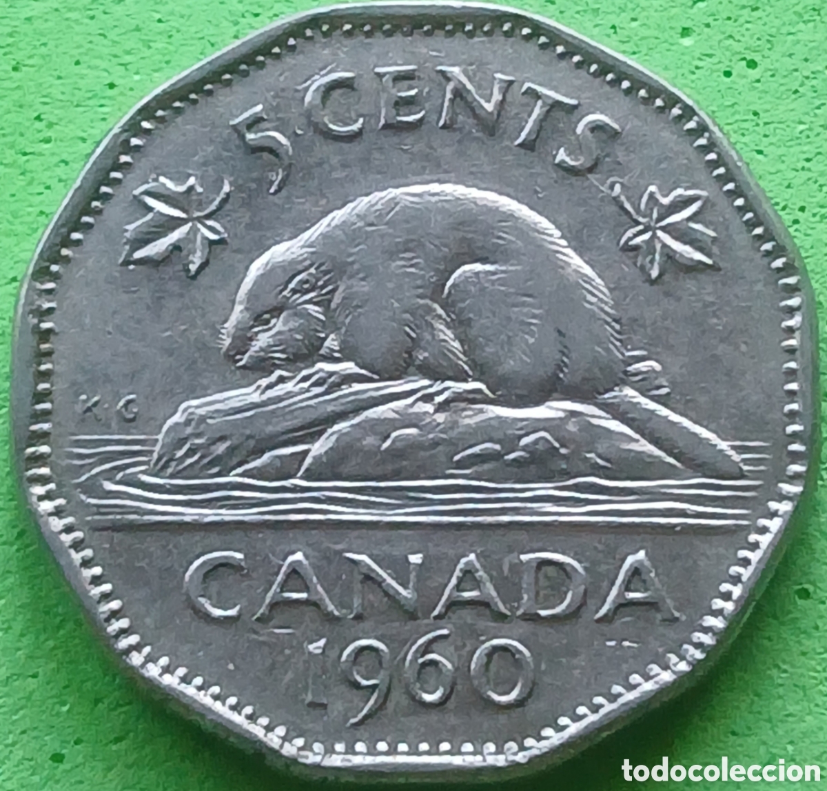 Monedas antiguas de Am&eacute;rica: Canad&aacute; 5 cents 1960 km#50a