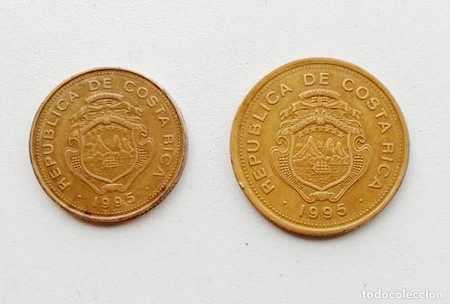 Monedas antiguas de Am&eacute;rica: 1995 Costa Rica 25 y 100 Colones