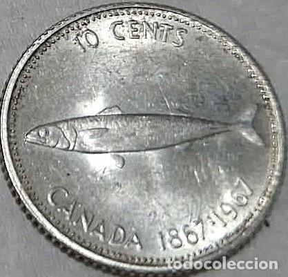 Monedas antiguas de Am&eacute;rica: Canad&aacute;, 10 C&eacute;ntimos 1967, KM#67./ PLATA, preciosa, la de la foto.