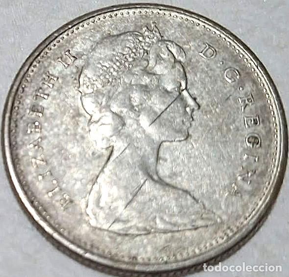 Monedas antiguas de Am&eacute;rica: Canad&aacute;, 25 Centavos 1968, KM#62a./ PLATA./ Usada, rayitas, la de las fotos.