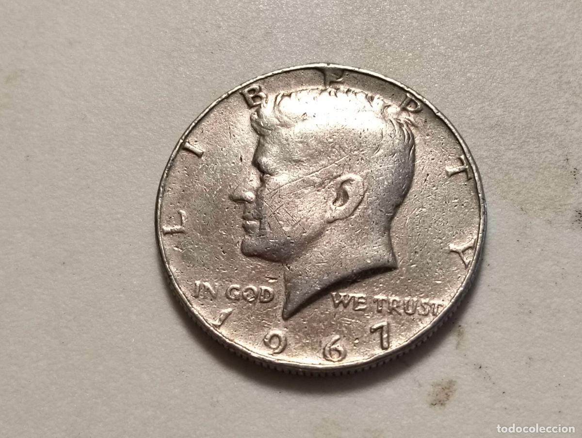 Moedas antigas da Am&eacute;rica: MONEDA HALF DOLLAR, LIBERTY, A&Ntilde;O 1967, PLATA