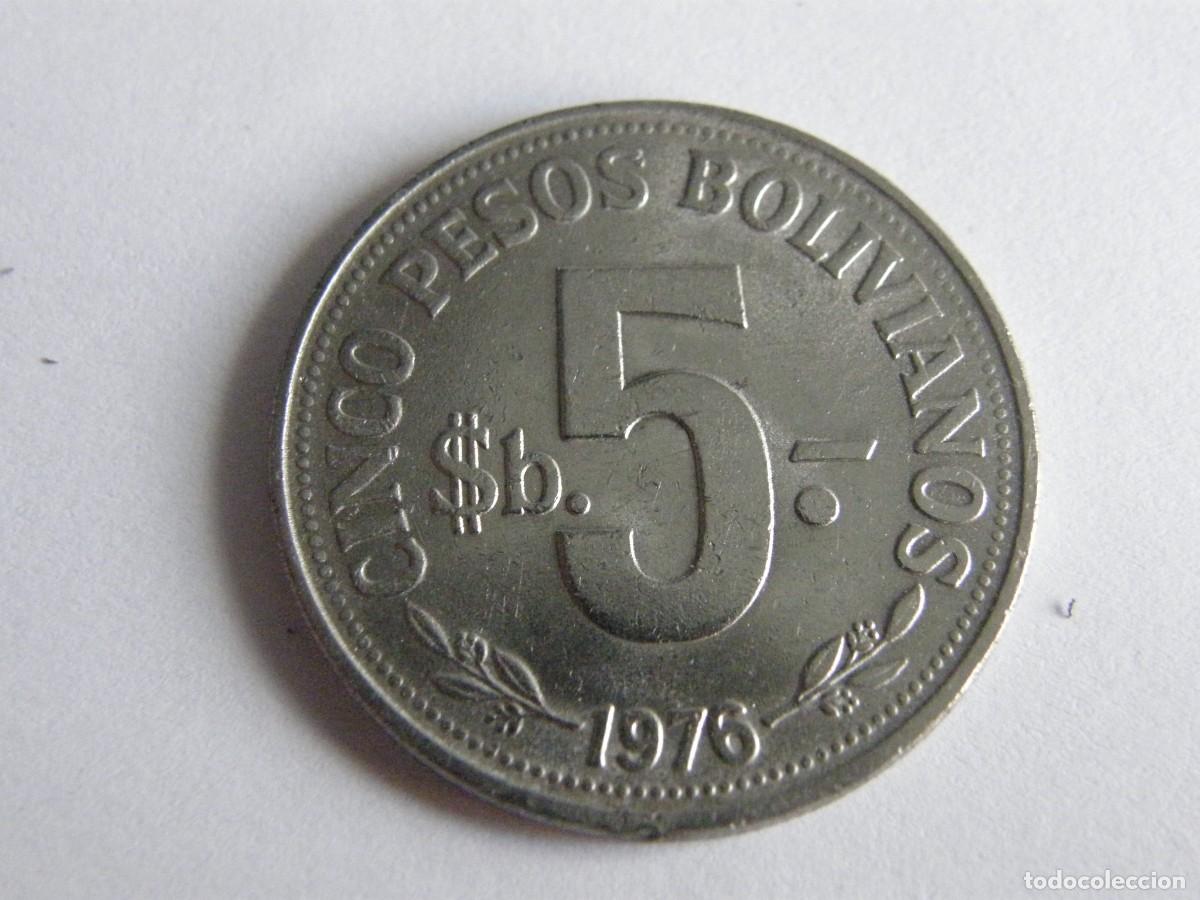 Monedas antiguas de Am&eacute;rica: Moneda de 5 pesos bolivianos 1976 &mdash; Bolivia &mdash; Paisaje Andino