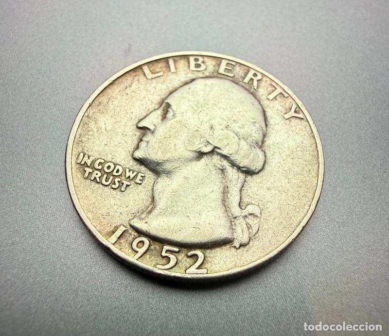 Monedas antiguas de Am&eacute;rica: 1/4 D&oacute;lar 1952-D Washington Quarter Plata Estados Unidos Denver