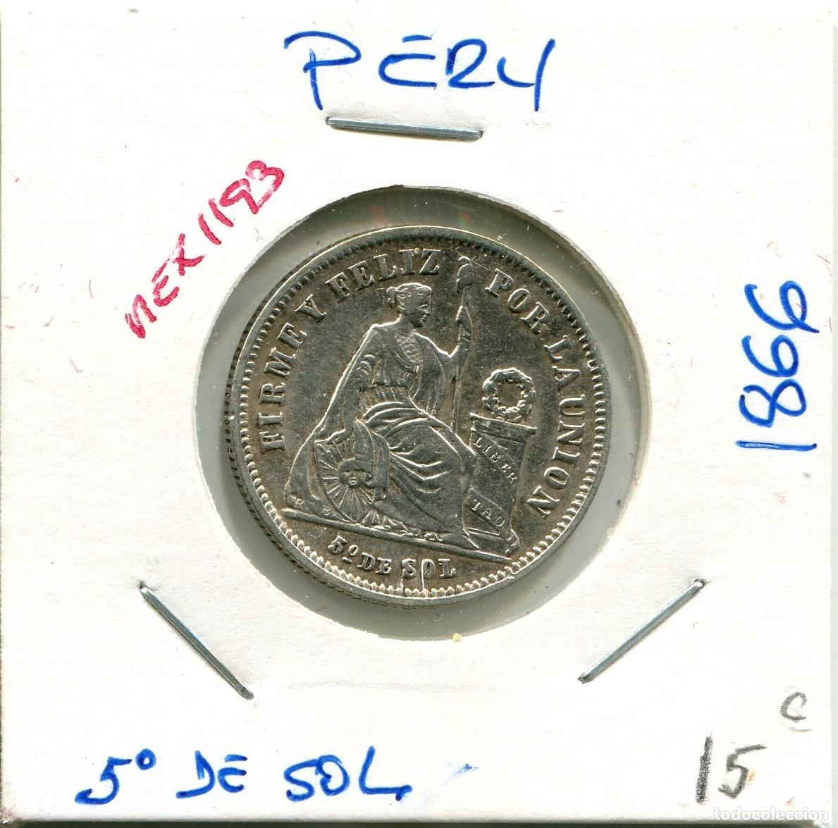 Monedas antiguas de Am&eacute;rica: QUINTO DE SOL A&Ntilde;O 1866 PERU ( MEX1193 )