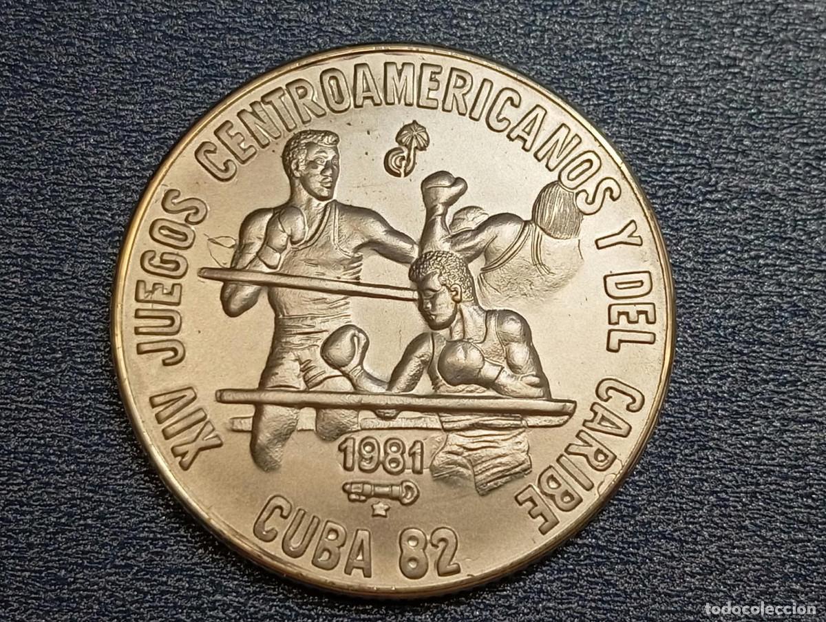 Monedas antiguas de Am&eacute;rica: Moneda de PLATA 999 Cuba 5 pesos 1981 XVI Juegos Centroam&eacute;rica y Caribe Boxeo