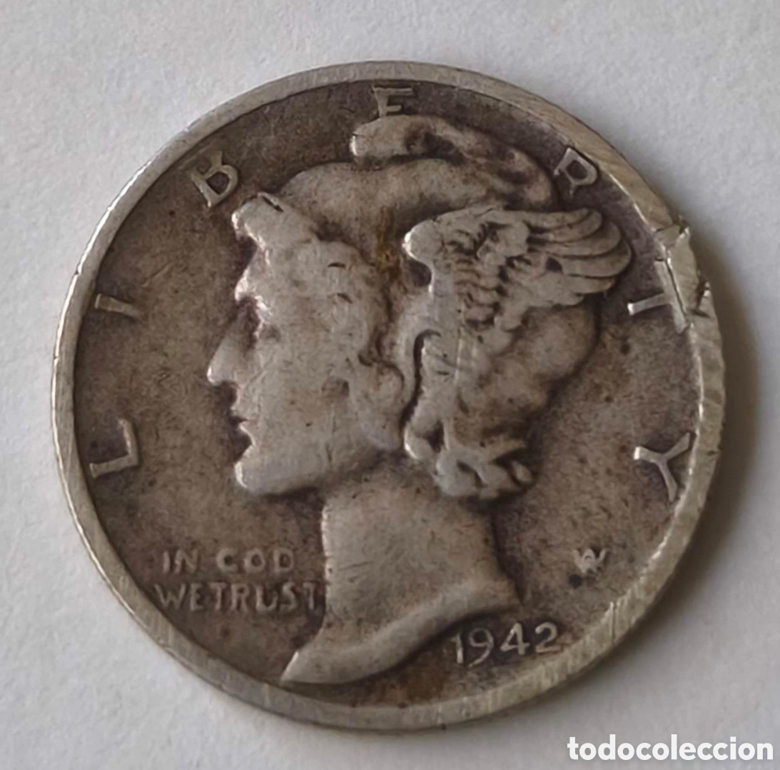 Monedas antiguas de Am&eacute;rica: EEUU. 1942. Dime Metcury