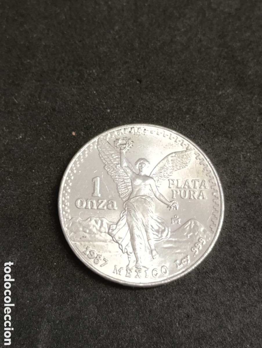 Monedas antiguas de Am&eacute;rica: MONEDA DE ONZA DE PLATA MEXICO. 1987. LA GORDITA.