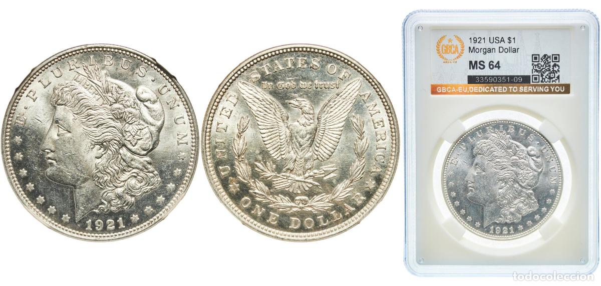 Monedas antiguas de Am&eacute;rica: United States Federal republic 1921 1 Dollar &rdquo;Morgan Dollar&rdquo; Silver (.900) (.100 copper) Philadelph