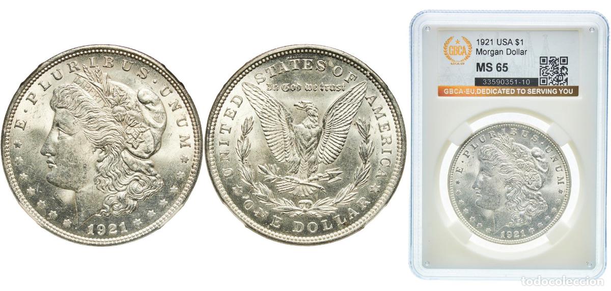 Monedas antiguas de Am&eacute;rica: United States Federal republic 1921 1 Dollar &rdquo;Morgan Dollar&rdquo; Silver (.900) (.100 copper) Philadelph