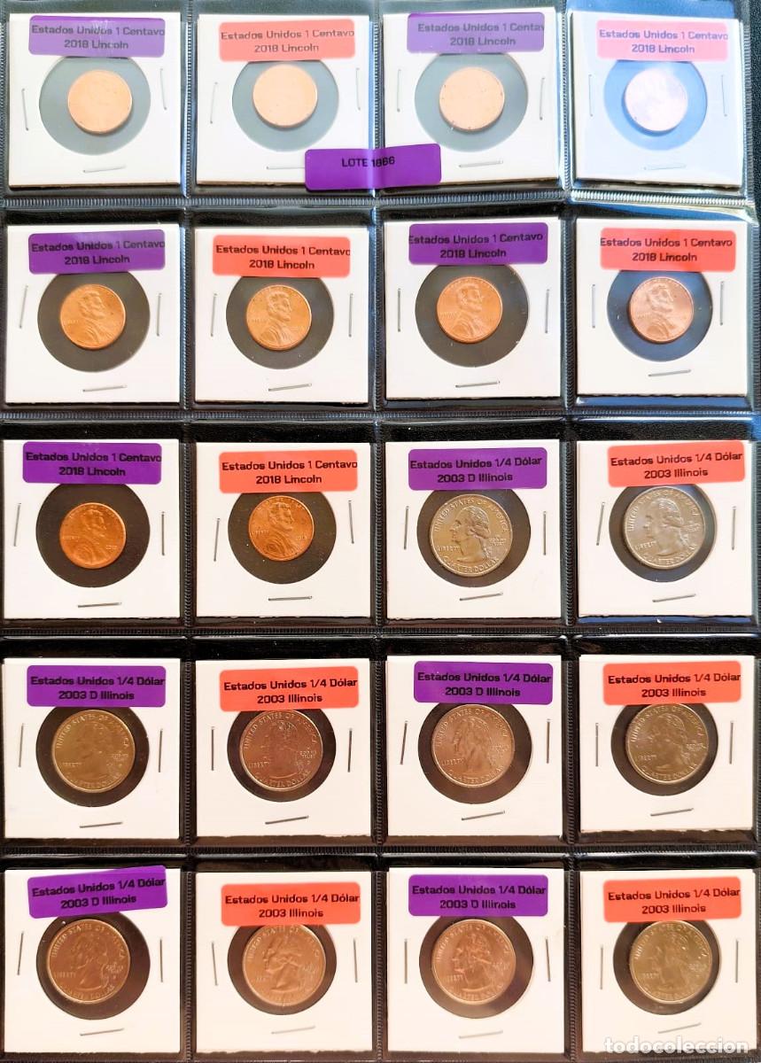 Moedas antigas da Am&eacute;rica: Estados Unidos -Centavo, 1/4 , &frac12; Dollar 2003-2023 (Total 60 Monedas) Sin Circular Lote 1866