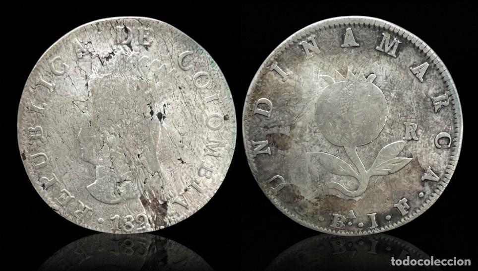 Monedas antiguas de Am&eacute;rica: Colombia 8 Reales 1821 Km C6 Plata