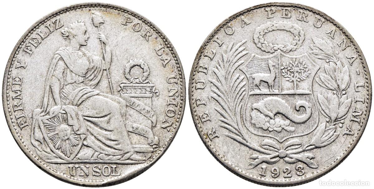 Monedas antiguas de Am&eacute;rica: *** BONITO 1 SOL DE PER&Uacute;. 1923, PHILADELPHIA. KM#217.1 PLATA ***