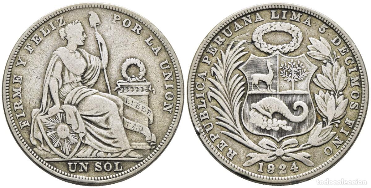 Monedas antiguas de Am&eacute;rica: *** BONITO 1 SOL DE PER&Uacute;. 1924, PHILADELPHIA. KM#218.1 PLATA ***