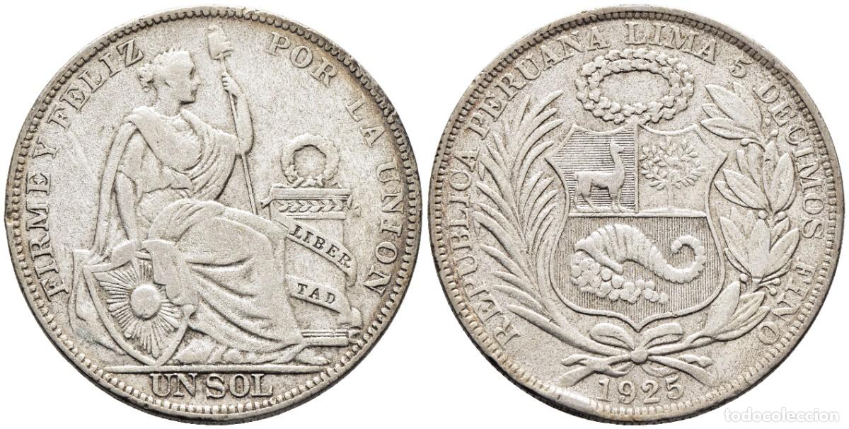 Monedas antiguas de Am&eacute;rica: *** BONITO 1 SOL DE PER&Uacute;. 1925, PHILADELPHIA. KM#218.1 PLATA ***