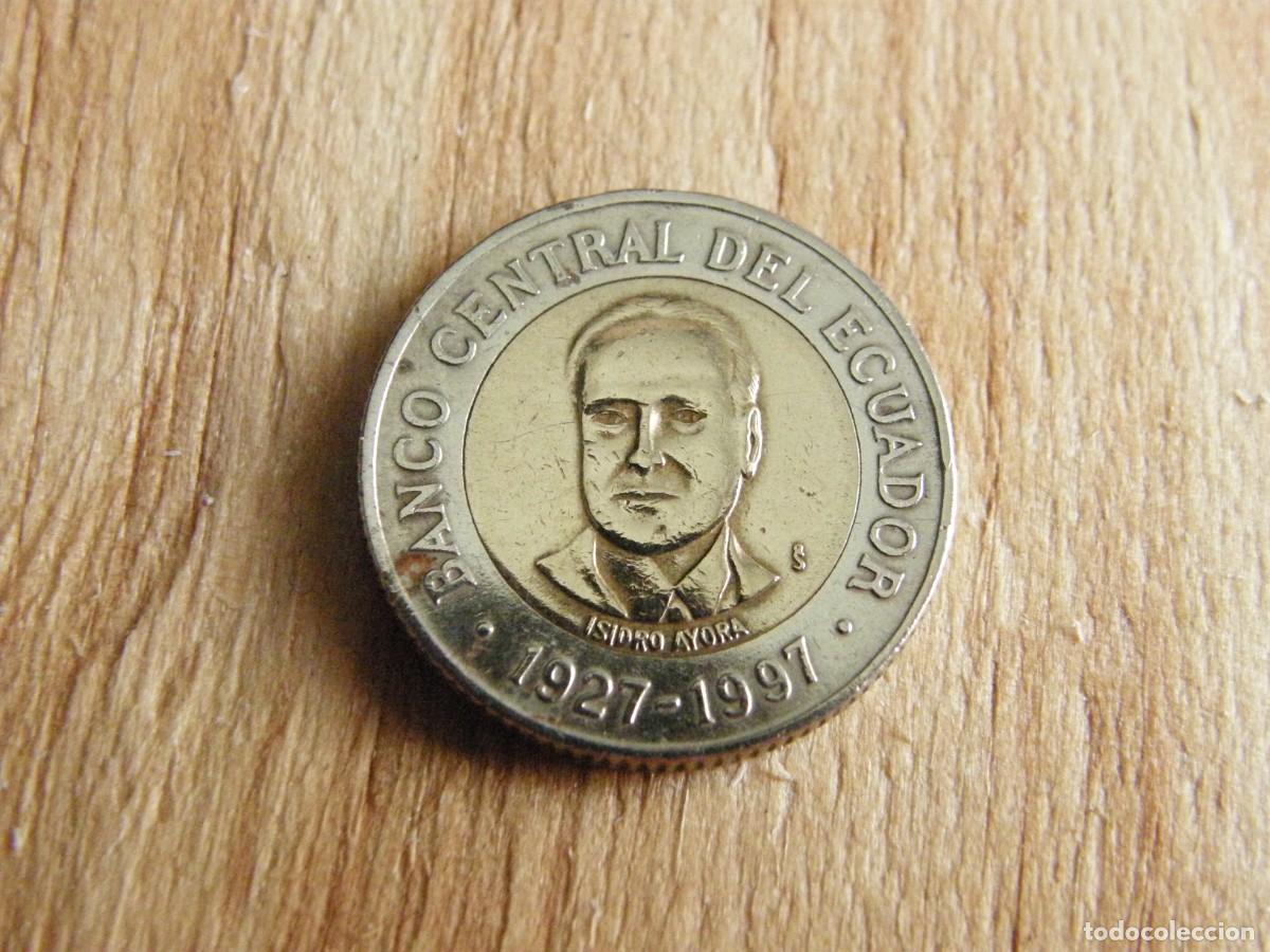 Monedas antiguas de Am&eacute;rica: 500 Sucres Ecuador 1997 - Bimet&aacute;lica KM102 - 70 Aniversario Banco Central