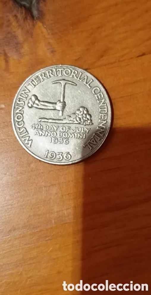 Monedas antiguas de Am&eacute;rica: Half dolar 1936 wisconsin - Foto 2