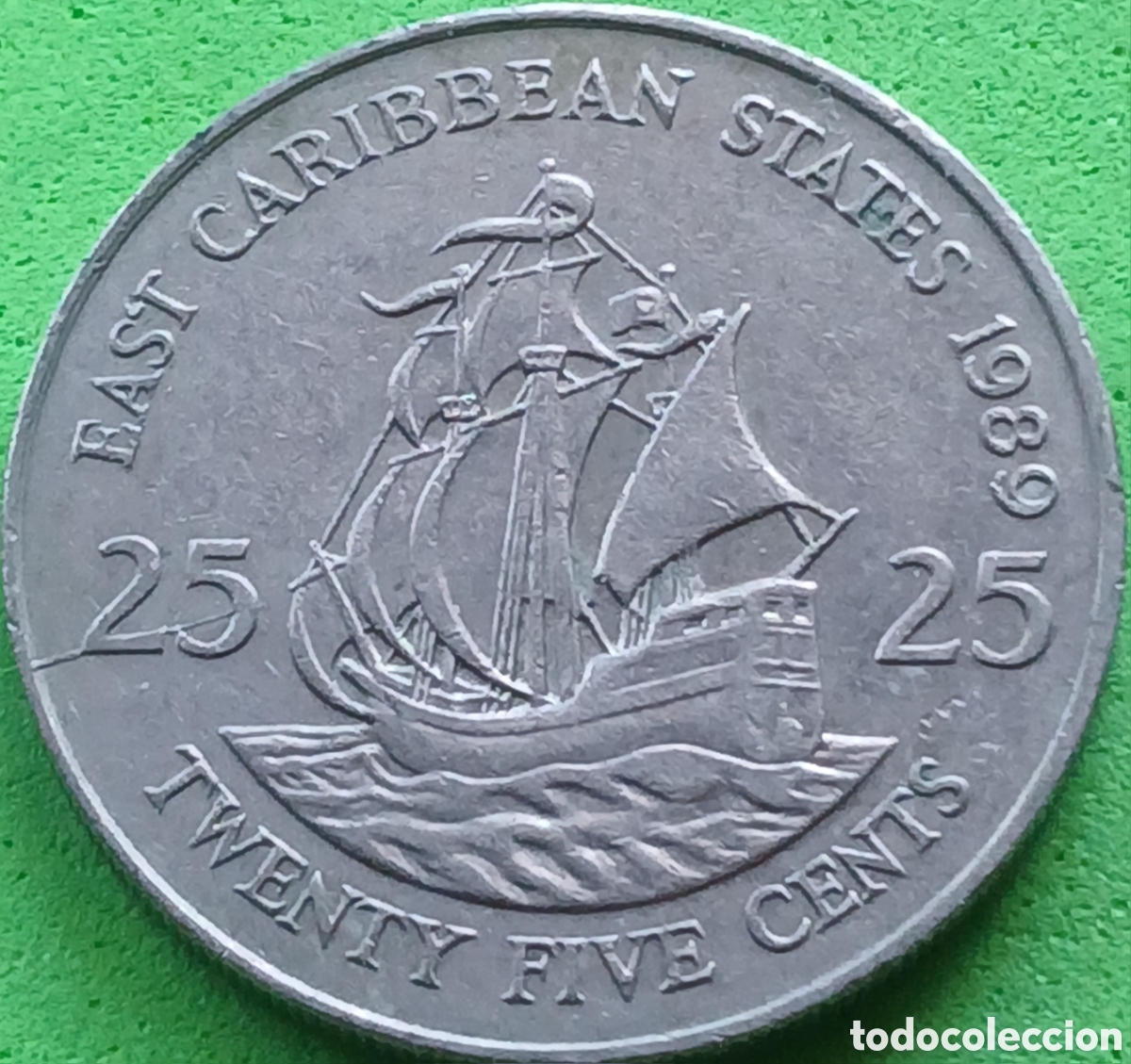 Monedas antiguas de Am&eacute;rica: Estados del Caraibe Oriental 25 cents 1989 km#14