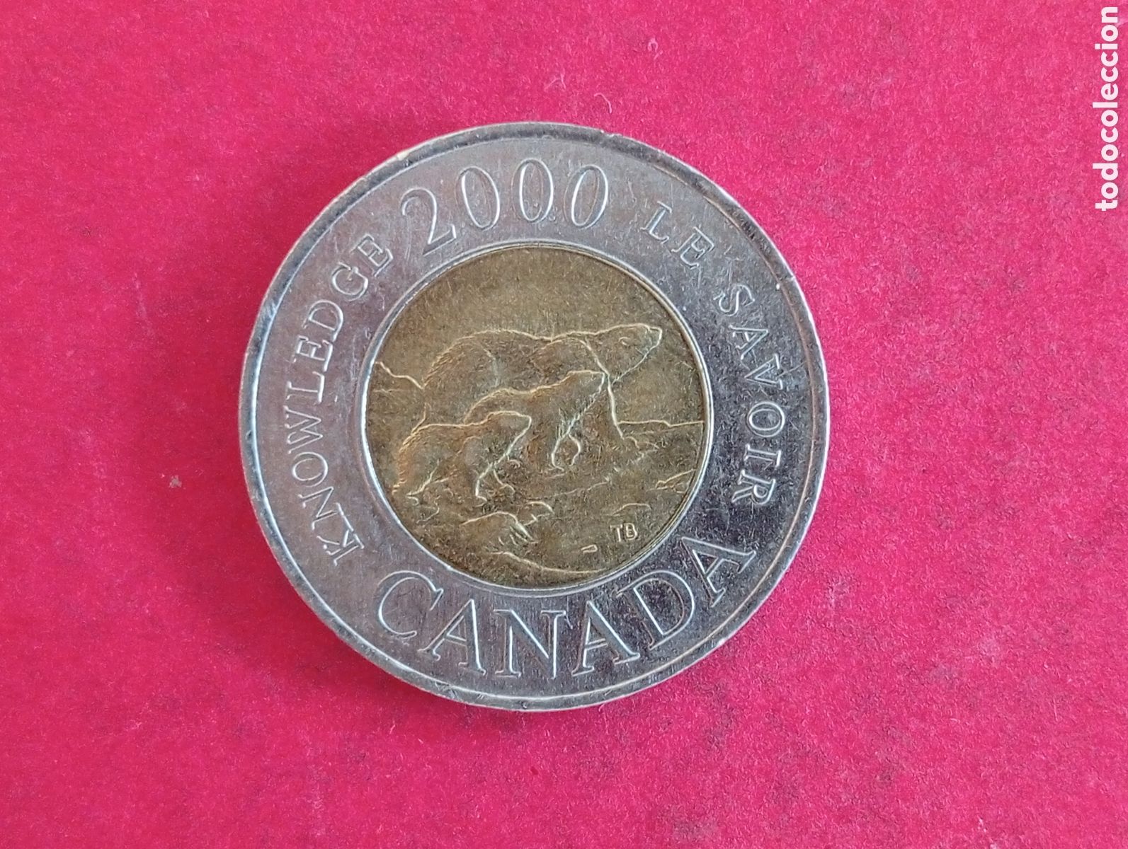 Monedas antiguas de Am&eacute;rica: 2 dolares de Canad&aacute; 2000 conmemorativa - Foto 1