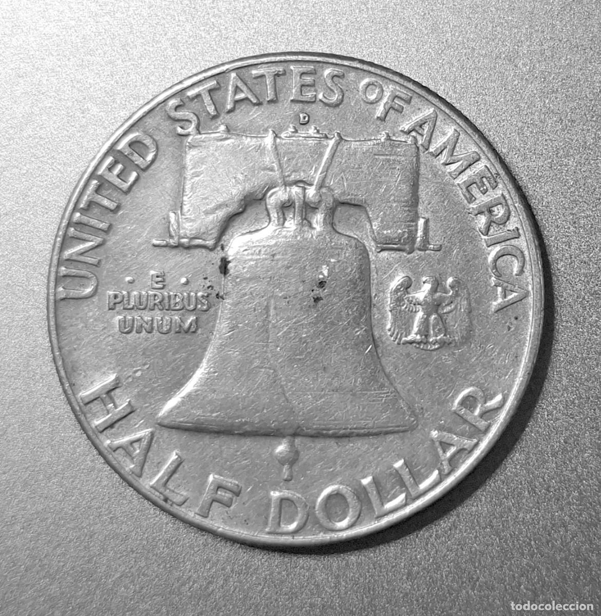 Monedas antiguas de Am&eacute;rica: Moneda &frac12; D&oacute;lar USA 1962 &ndash; D - Foto 2