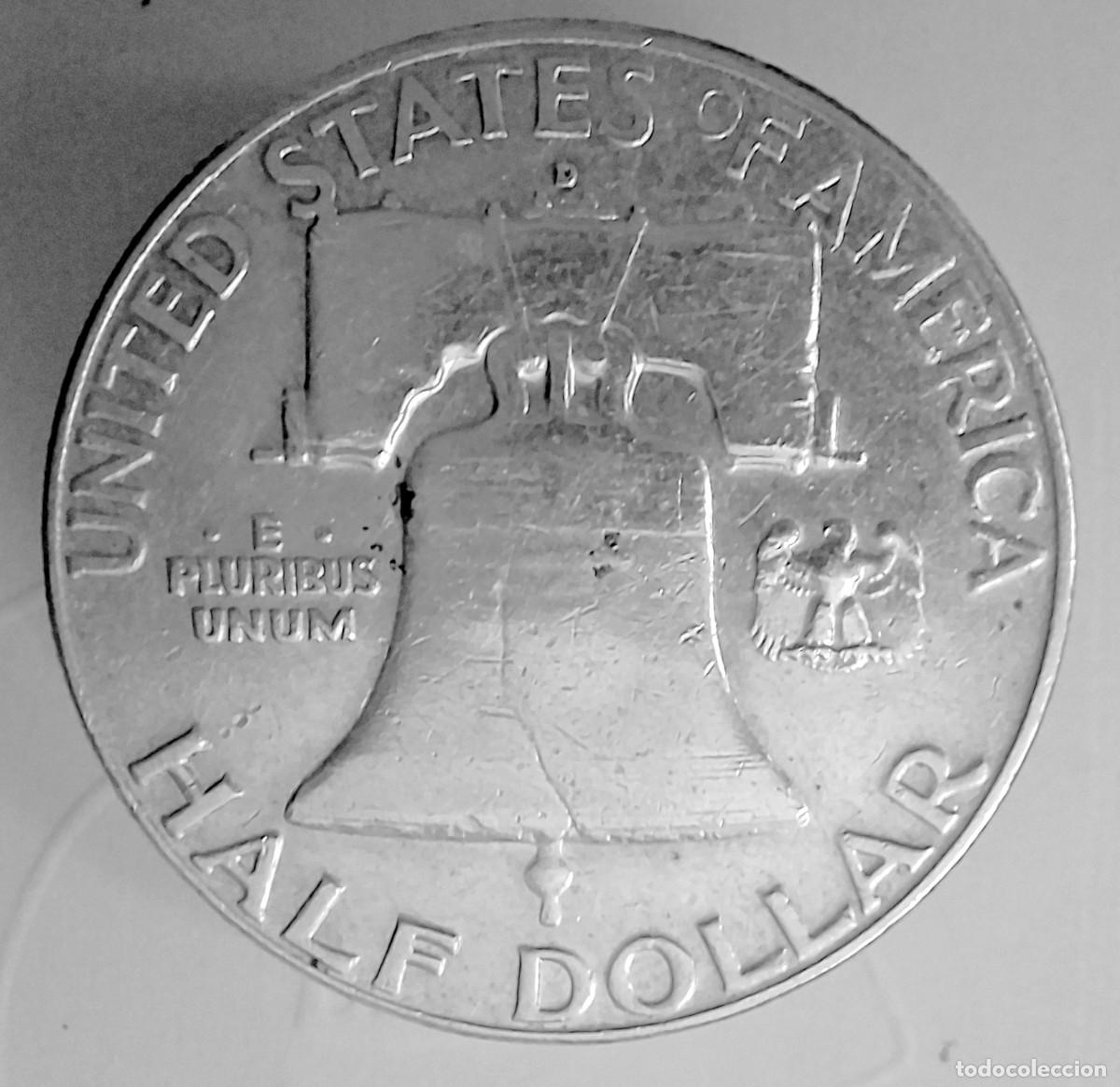 Monedas antiguas de Am&eacute;rica: Moneda &frac12; D&oacute;lar USA 1962 &ndash; D - Foto 3