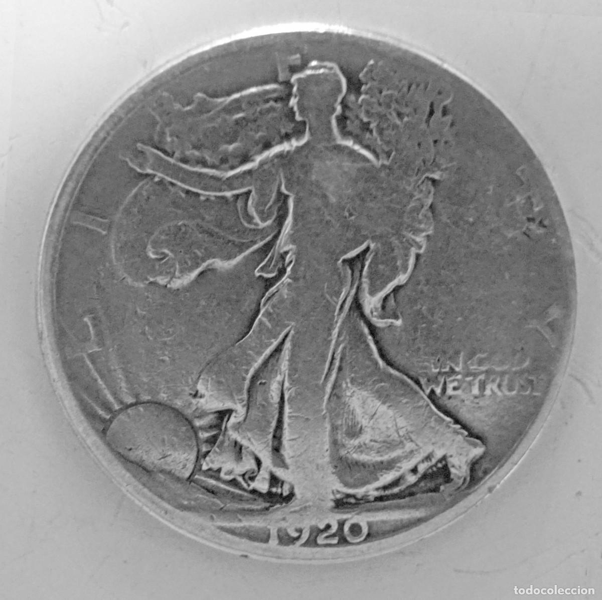 Monedas antiguas de Am&eacute;rica: Moneda de &frac12; D&oacute;lar Walking Liberty 1920-S (Ceca San Francisco) &ndash; Plata 90%