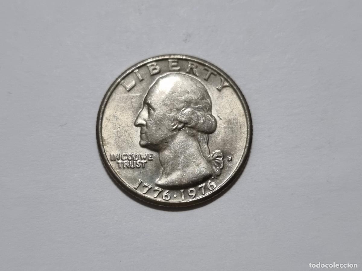 Monedas antiguas de Am&eacute;rica: Moneda EEUU Estados Unidos 1776-1976 Cuarto Dolar 1/4 Ceca D Bicentenario America