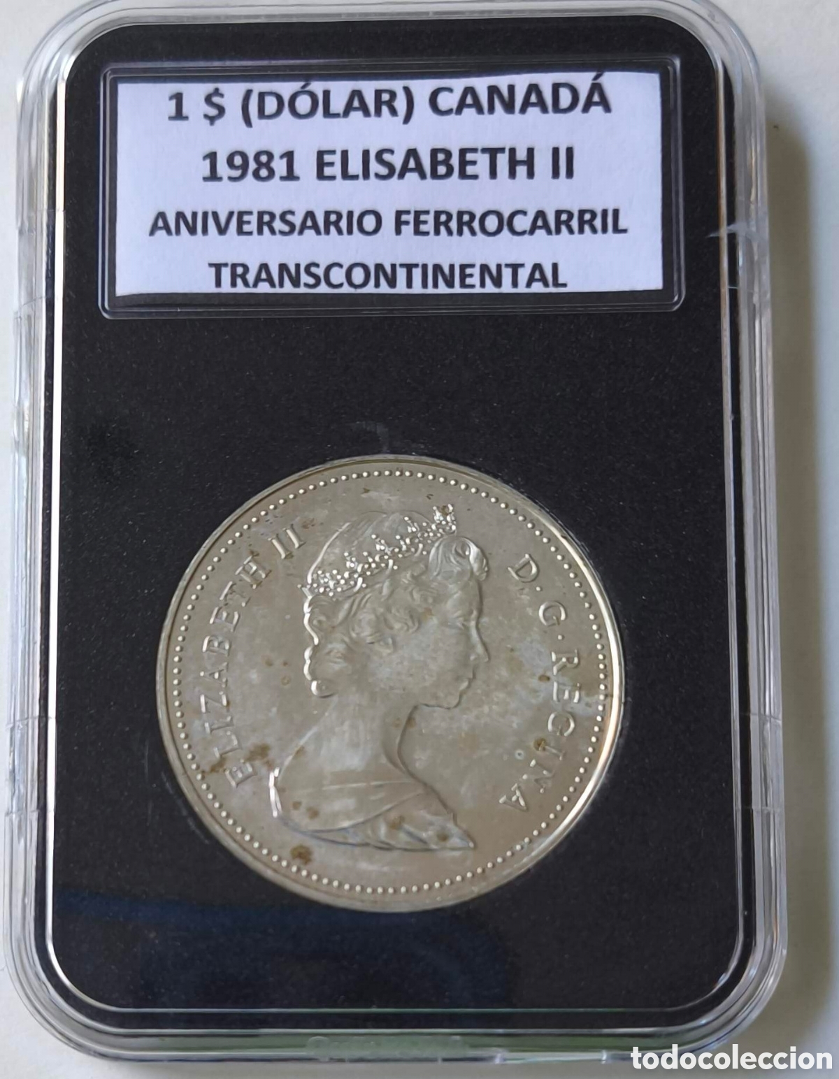Monedas antiguas de Am&eacute;rica: Canad&aacute; 1981. D&oacute;lar. Aniversario del ferrocarril transcontinental