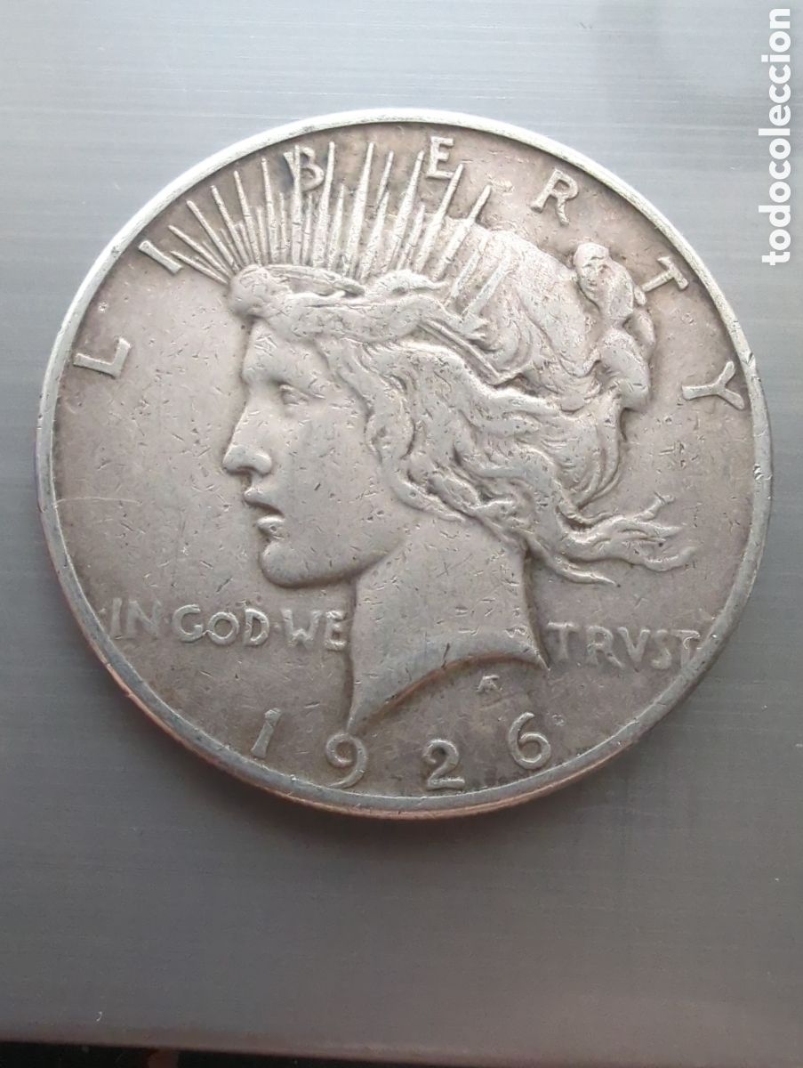 Alte M&uuml;nzen aus Amerika: USA 1 dolar 1926s Peace plata