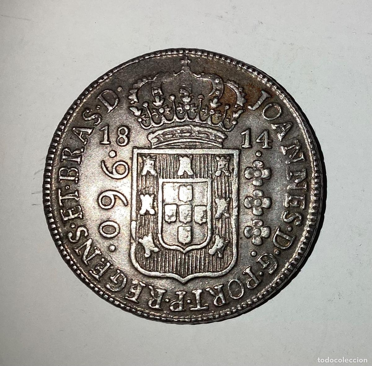 Monedas antiguas de Am&eacute;rica: Moneda plata. 960 re&iacute;s Bah&iacute;a 1814