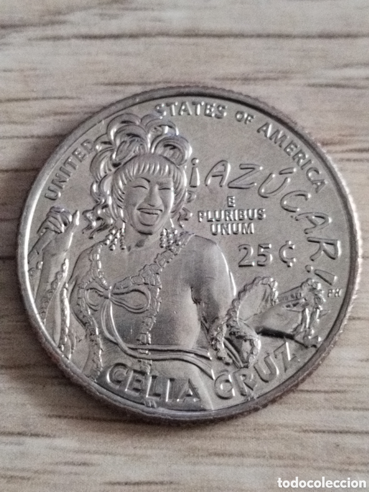 Moedas antigas da Am&eacute;rica: USA moneda conmemorativa de 1/4 de dolar de 2024 SC (Denver) UC#400 Celia Cruz