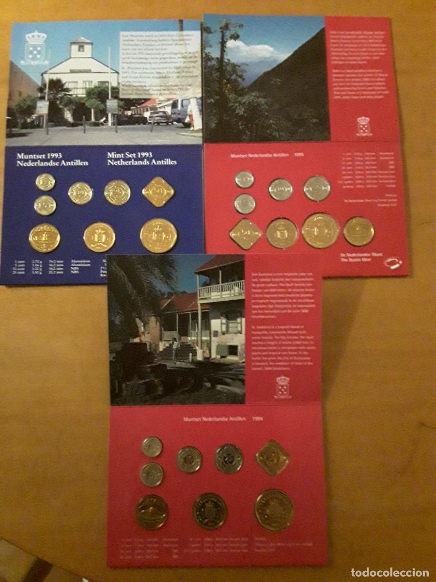 Moedas antigas da Am&eacute;rica: ANTILLAS HOLANDESAS - LOTE CARTERAS OFICIALES A&Ntilde;O 1993 +1994 + 1995. SIN CIRCULAR.