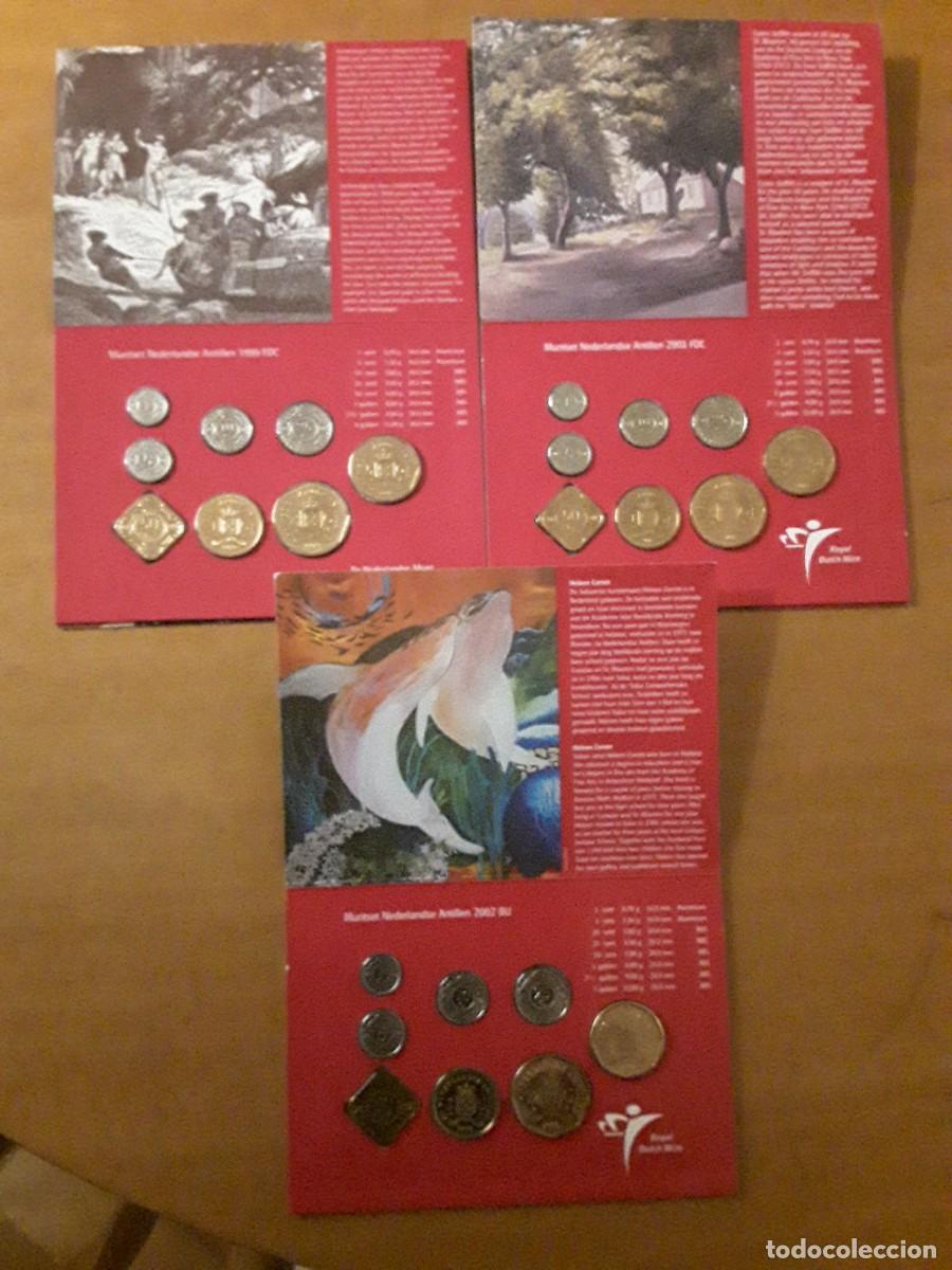 Moedas antigas da Am&eacute;rica: ANTILLAS HOLANDESAS - LOTE CARTERAS OFICIALES A&Ntilde;O 1999 + 2001 + 2002. SIN CIRCULAR.