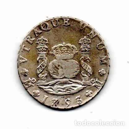 Monedas antiguas de Am&eacute;rica: M&Eacute;XICO 1753, 8 REALES, FERNANDO VI, KM-104.1, M&Eacute;XICO, AG, BC; 2 FOTOS