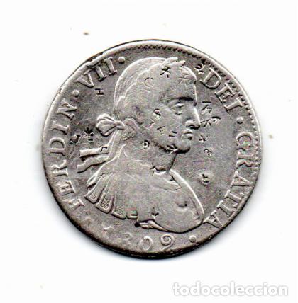 Monedas antiguas de Am&eacute;rica: M&Eacute;XICO 1809, 8 REALES, FERNANDO VII, KM-110, M&Eacute;XICO, AG, 27 gr, 896-1000, BC,. 2 FOTOS