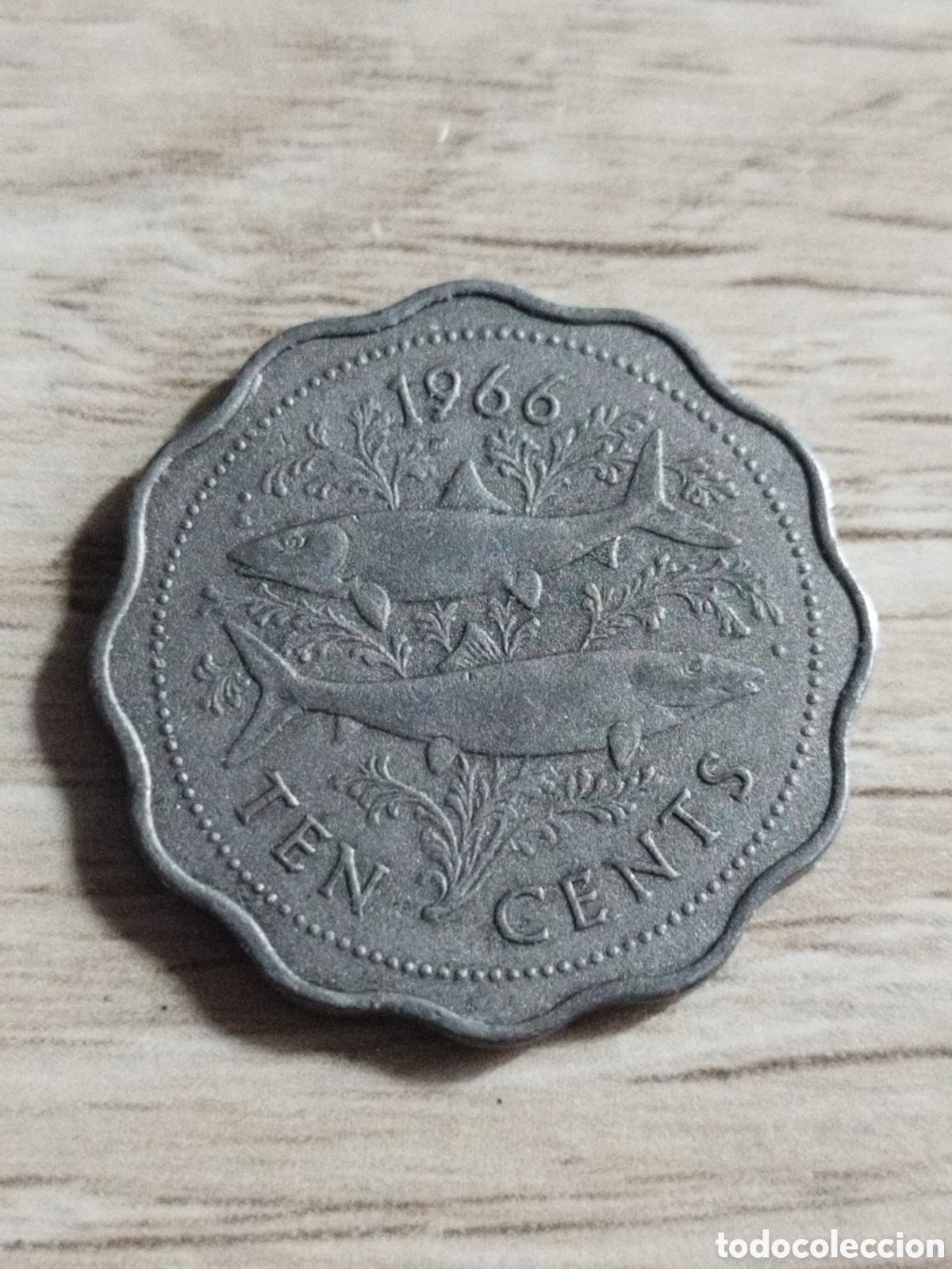 Monnaies anciennes d'Am&eacute;rique: Bahamas moneda de 10 centavos de 1966 km#4 Londres