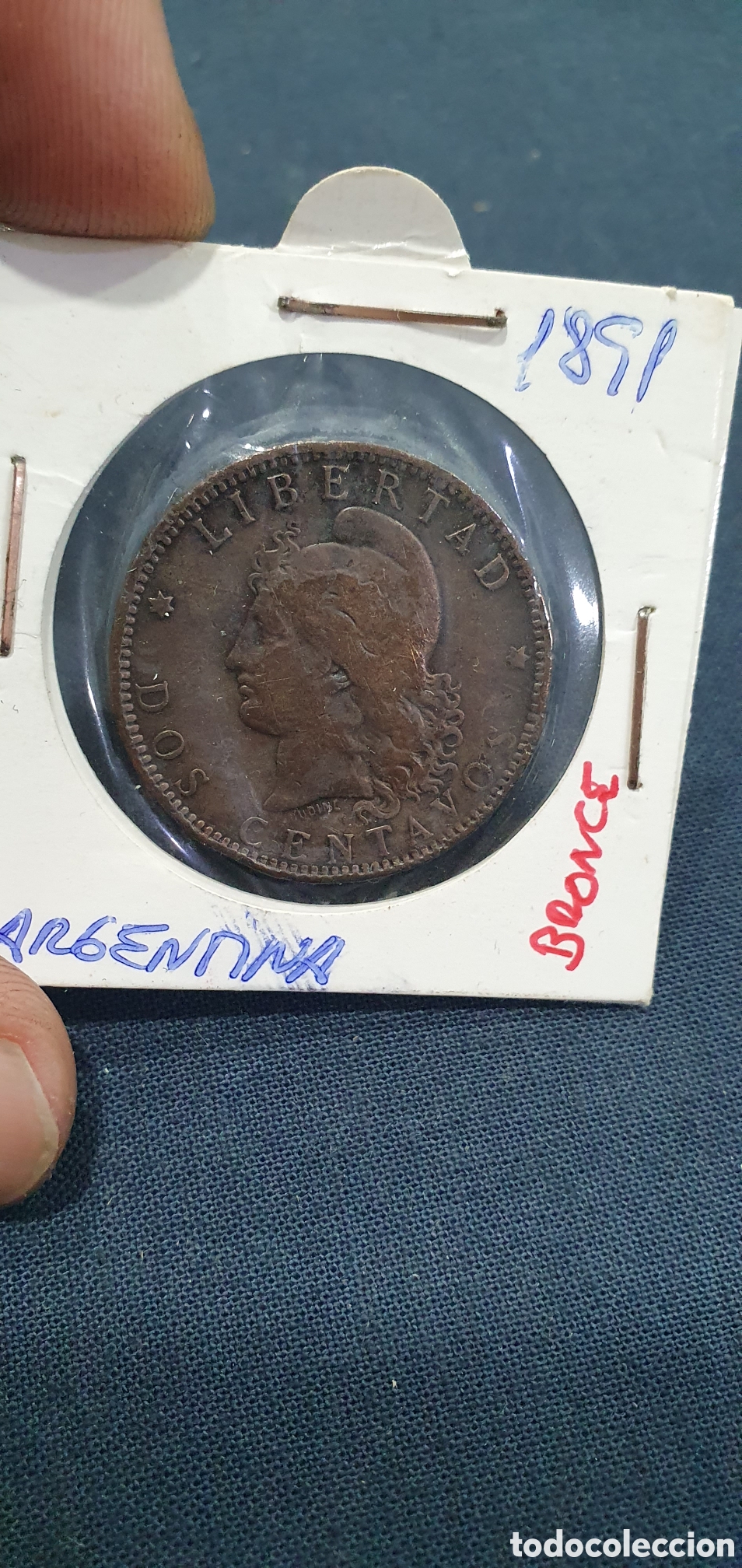 Moedas antigas da Am&eacute;rica: 20 centavos Argentina 1891. (L129)