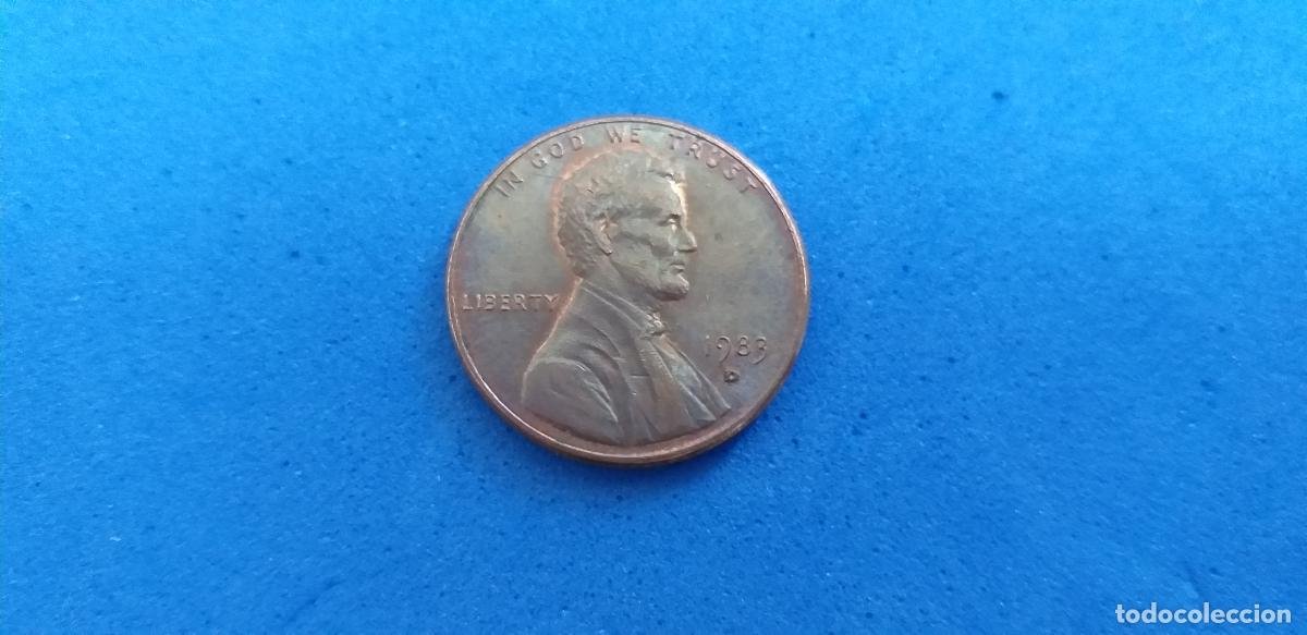 Monedas antiguas de Am&eacute;rica: MONEDA USA. ONE CENT. A&Ntilde;O 1983. D. ABRAHAM LINCOLN. 1 centavo estados unidos