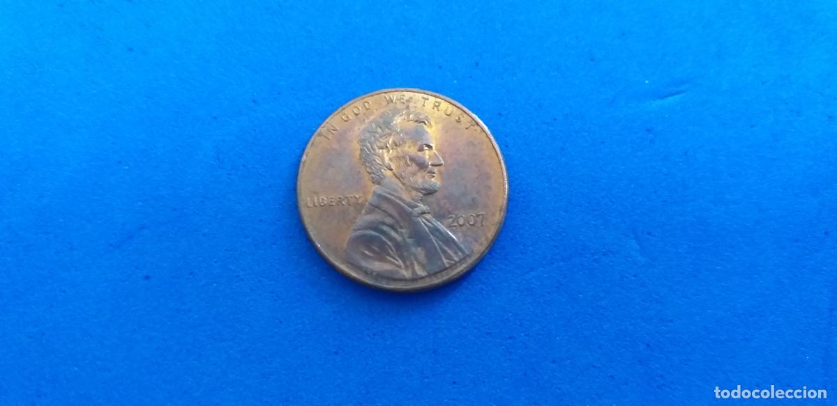 Monedas antiguas de Am&eacute;rica: MONEDA USA. ONE CENT. A&Ntilde;O 2007. ABRAHAM LINCOLN. 1 centavo estados unidos