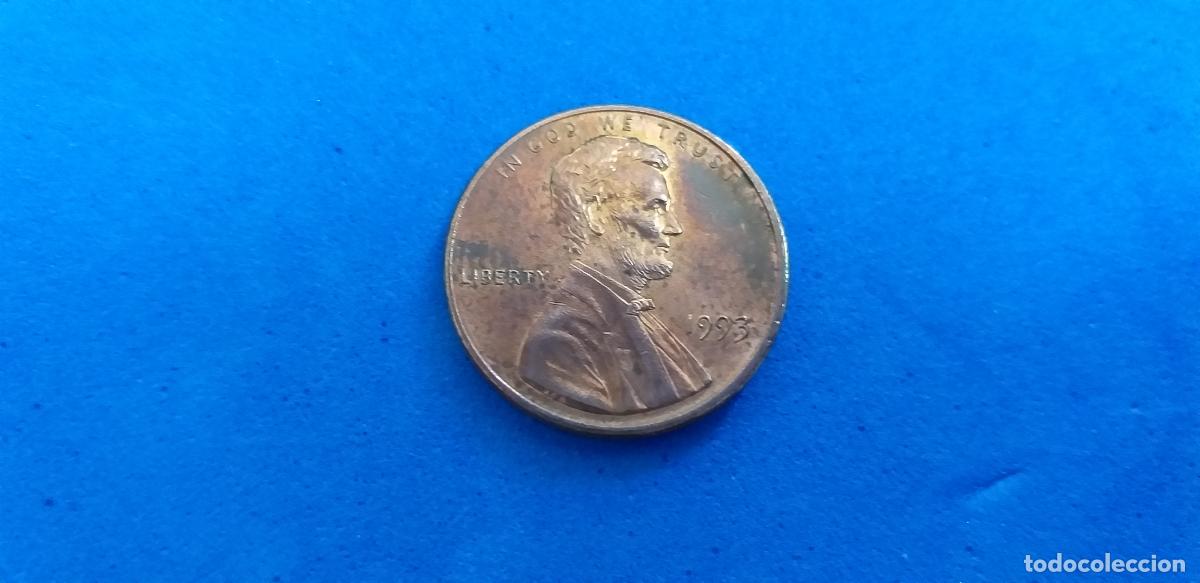 Monedas antiguas de Am&eacute;rica: MONEDA USA. ONE CENT. A&Ntilde;O 1993. ABRAHAM LINCOLN. 1 centavo estados unidos